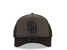 Load image into Gallery viewer, San Diego Padres New Era MLB 9FORTY 940 Adjustable A-Frame Cap Hat Dark Gray/Black Crown Black Visor Black Logo
