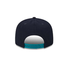 Load image into Gallery viewer, Seattle Mariners New Era MLB 9FIFTY 950 Snapback Cap Hat White/Navy Blue Crown Teal Visor Team Color Logo (2024 Batting Practice)