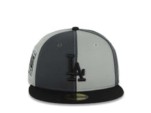 Load image into Gallery viewer, Los Angeles Dodgers New Era MLB 59FIFTY 5950 Fitted Cap Hat Dark Gray/Gray Alternating Panel Crown Black Visor Black Logo 9x World Series Champions