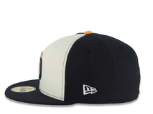 Load image into Gallery viewer, San Diego Padres New Era MLB 59FIFTY 5950 Fitted Cap Hat Cream/Navy Blue Crown Navy Blue Visor Orange/Navy Blue Logo 40th Anniversary Side Patch