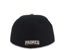 Load image into Gallery viewer, San Diego Padres New Era MLB 59FIFTY 5950 Fitted Cap Hat Cream/Navy Blue Crown Navy Blue Visor Orange/Navy Blue Logo 40th Anniversary Side Patch