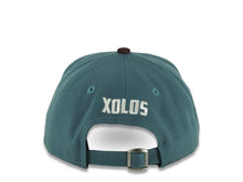 Load image into Gallery viewer, (Corduroy) Xolos de Tijuana New Era Liga MX 9FORTY 940 Adjustable A-Frame Cap Cream/Teal Crown Maroon Visor Teal/Maroon Logo Club Tijuana Side Patch
