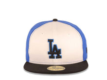 Load image into Gallery viewer, Los Angeles Dodgers New Era MLB 59FIFTY 5950 Fitted Cap Hat White/Light Royal Blue Crown Black Visor Black/Royal Blue Logo