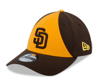 Load image into Gallery viewer, San Diego Padres New Era MLB 39THIRTY 3930 Flexfit Cap Hat Yellow/Brown Crown Brown Visor Brown Logo