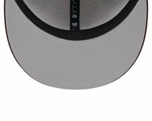 Load image into Gallery viewer, San Diego Padres New Era MLB 9FIFTY 950 Snapback Cap Hat White/Brown Crown Brown Visor Brown/Yellow Logo (2024 Batting Practice)