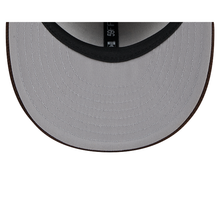 Load image into Gallery viewer, (Youth) San Diego Padres New Era MLB 59FIFTY 5950 Kid Fitted Cap Hat White/Brown Crown Brown Visor Brown/Yellow Logo (2024 Batting Practice)
