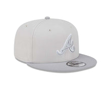 Load image into Gallery viewer, Atlanta Braves New Era MLB 9FIFTY 950 Snapback Cap Hat Stone Crown Gray Visor Gray/White Logo Gray UV (Color Pack)