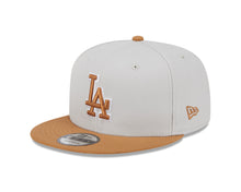 Load image into Gallery viewer, Los Angeles Dodgers New Era MLB 9FIFTY 950 Snapback Cap Hat Stone Crown Light Brown Visor Light Brown/White Logo Gray UV (Color Pack)