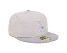 Load image into Gallery viewer, Los Angeles Dodgers New Era MLB 59FIFTY 5950 Fitted Cap Hat Stone Crown Gray Visor Gray/White Logo Gray UV ( Color Pack)