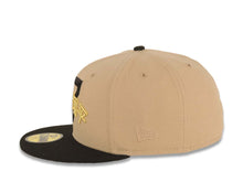 Load image into Gallery viewer, Los Angeles Dodgers New Era MLB 59FIFTY 5950 Fitted Cap Hat Khaki Crown Black Visor Black/Metallic Gold Shohei Ohtani 17 Logo Shohei Ohtani Side Patch