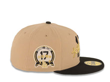 Load image into Gallery viewer, Los Angeles Dodgers New Era MLB 59FIFTY 5950 Fitted Cap Hat Khaki Crown Black Visor Black/Metallic Gold Shohei Ohtani 17 Logo Shohei Ohtani Side Patch
