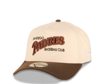 Load image into Gallery viewer, San Diego Padres New Era MLB 9FORTY 940 Adjustable A-Frame Cap Hat Cream Crown Brown Visor Brown/Orange Baseball Club Logo 40th Anniversary Side Patch