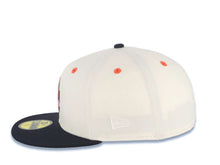 Load image into Gallery viewer, Los Angeles Dodgers New Era MLB 59FIFTY 5950 Fitted Cap Hat Cream Crown Navy Blue Visor Navy/Red Logo Batterman Batty Side Patch