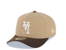 Load image into Gallery viewer, Los Angeles Dodgers New Era MLB 9FORTY 940 A-Frame Adjustable Cap Hat Khaki Crown Brown Visor White Upside Down Logo Stadium Side Patch Gray UV