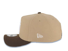 Load image into Gallery viewer, Los Angeles Dodgers New Era MLB 9FORTY 940 A-Frame Adjustable Cap Hat Khaki Crown Brown Visor White Upside Down Logo Stadium Side Patch Gray UV