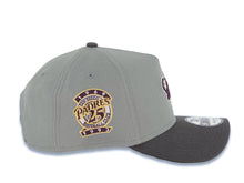 Load image into Gallery viewer, San Diego Padres New Era MLB 9FORTY 940 Adjustable Cap Hat Gray Crown Dark Gray Visor Maroon/Yellow Swinging Friar Logo 25th Anniversary Side Patch