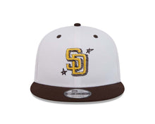 Load image into Gallery viewer, San Diego Padres New Era MLB 9FIFTY 950 Snapback Cap Hat White Crown Brown Visor Yellow Logo (Doodles)