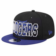 Load image into Gallery viewer, Los Angeles Dodgers New Era MLB 9FIFTY 950 Snapback Cap Hat Black Crown Royal Blue Visor Text Logo Splatter