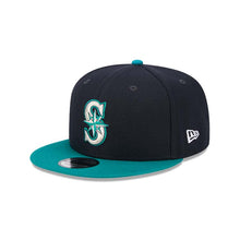 Load image into Gallery viewer, Seattle Mariners New Era MLB 9FIFTY 950 Snapback Cap Hat Navy Blue Crown Teal Visor Team Color Logo