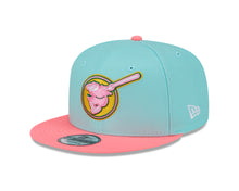 Load image into Gallery viewer, (City Connect) San Diego Padres New Era MLB 9FIFTY 950 Snapback Cap Hat Teal Crown Magenta Visor Yellow/Magenta Swing Friar Logo