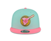 Load image into Gallery viewer, (City Connect) San Diego Padres New Era MLB 9FIFTY 950 Snapback Cap Hat Teal Crown Magenta Visor Yellow/Magenta Swing Friar Logo