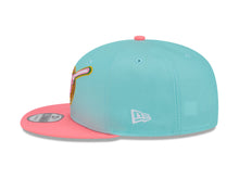 Load image into Gallery viewer, (City Connect) San Diego Padres New Era MLB 9FIFTY 950 Snapback Cap Hat Teal Crown Magenta Visor Yellow/Magenta Swing Friar Logo