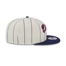 Load image into Gallery viewer, Chicago White Sox New Era MLB 9FIFTY 950 Snapback Cap Hat Cream Pinstripe Crown Navy Blue Visor Navy/Red Text/Script Logo