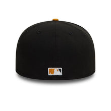 Load image into Gallery viewer, (Corduroy Visor) Los Angeles Anaheim Angels New Era MLB 59FIFTY 5950 Fitted Cap Hat Black Crown Wheat Visor White/Wheat Logo 35th Anniversary Side Patch