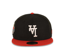 Load image into Gallery viewer, Los Angeles Dodgers New Era MLB 59FIFTY 5950 Fitted Cap Hat Black Crown Red Visor White Upside Down Logo 40th Anniversary Stadium Side Patch Gray UV