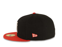 Load image into Gallery viewer, Los Angeles Dodgers New Era MLB 59FIFTY 5950 Fitted Cap Hat Black Crown Red Visor White Upside Down Logo 40th Anniversary Stadium Side Patch Gray UV