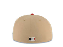 Load image into Gallery viewer, San Diego Padres New Era MLB 59FIFTY 5950 Fitted Cap Hat Khaki Crown Black Visor Metallic Red/Black Logo Gray UV