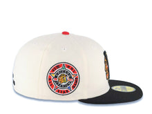 Load image into Gallery viewer, Chicago Blackhawks New Era NHL 59FIFTY 5950 Fitted Cap Hat Cream Crown Black Visor Team Color Retro Logo Gray UV
