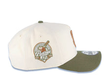 Load image into Gallery viewer, San Diego Padres New Era MLB 9FORTY 940 Adjustable A-Frame Cap Hat Cream Crown Olive Green Visor Light Brown Logo 40th Anniversary Side Patch