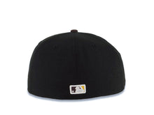 Load image into Gallery viewer, San Diego Padres New Era MLB 59FIFTY 5950 Fitted Cap Hat Black Crown Brown Visor White Logo 20th Anniversary Petco Park Side Patch