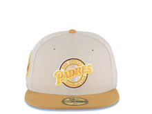 Load image into Gallery viewer, San Diego Padres New Era MLB 59FIFTY 5950 Fitted Cap Hat Stone Crown Tan Visor Wheat/Brown Baseball Club Logo 20th Anniversary Petco Park Side Patch