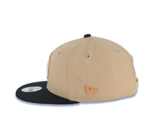 Load image into Gallery viewer, (Youth) San Diego Padres New Era MLB 9FIFTY 950 Kid Snapback Cap Hat Khaki Crown Black Visor Peach/Metallic Brown/Black Logo 1984 World Series Patch