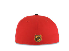 Load image into Gallery viewer, Chicago Blackhawks New Era NHL 59FIFTY 5950 Fitted Cap Hat Red Crown Black Visor Team Color Logo 2015 Stanley Cup Champions Side Patch Gray UV