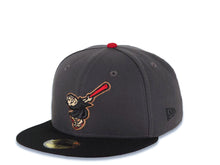 Load image into Gallery viewer, San Diego Padres New Era MLB 59FIFTY 5950 Fitted Cap Hat Dark Gray Crown Black Visor Black/Red Swinging Friar Logo 10th Anniversary Petco Park Patch