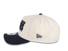 Load image into Gallery viewer, San Diego Padres New Era MLB 9FORTY 940 Adjustable A-Frame Cap Hat Cream Crown Navy Blue Visor Navy Blue/Orange Text Logo Swinging Friar Side Patch