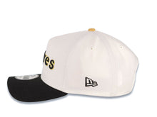 Load image into Gallery viewer, San Diego Padres New Era MLB 9FORTY 940 Adjustable A-Frame Cap Hat White Crown Black Visor Black/Metallic Gold Logo 25th Anniversary Side Patch
