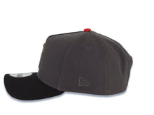 Load image into Gallery viewer, San Diego Padres New Era MLB 9FORTY 940 Adjustable A-Frame Cap Hat Dark Gray Crown Black Visor Metallic Black/Light Brown Logo Petco Park Side Patch