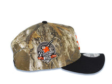 Load image into Gallery viewer, San Diego Padres New Era MLB 9FORTY 940 Adjustable A-Frame Cap Hat Real Tree Edge Camo Crown Black Visor White/Orange Logo 40th Anniversary Side Patch