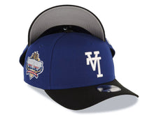 Load image into Gallery viewer, Los Angeles Dodgers New Era MLB 9FORTY 940 Adjustable A-Frame Cap Hat Royal Blue Crown Black Visor White Upside Down Logo 40th Anniversary Stadium Side Patch