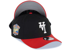 Load image into Gallery viewer, Los Angeles Dodgers New Era MLB 9FORTY 940 Adjustable A-Frame Cap Hat Black Crown Red Visor White Upside Down Logo 40th Anniversary Side Patch