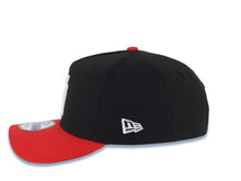 Load image into Gallery viewer, Los Angeles Dodgers New Era MLB 9FORTY 940 Adjustable A-Frame Cap Hat Black Crown Red Visor White Upside Down Logo 40th Anniversary Side Patch