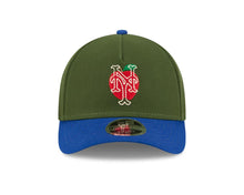 Load image into Gallery viewer, New York Mets New Era MLB 9FORTY 940 M-Crown Adjustable A-Frame Cap Hat Dark Green Crown Royal Blue Visor White with Apple Logo