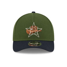 Load image into Gallery viewer, Houston Astros New Era MLB 9FORTY 940 M-Crown Adjustable A-Frame Cap Hat Dark Green Crown Navy Blue Visor White/Orange Logo