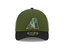 Load image into Gallery viewer, Arizona Diamondbacks New Era MLB 9FORTY 940 M-Crown Adjustable A-Frame Cap Hat Dark Green Crown Black Visor White/Green Cactus Logo