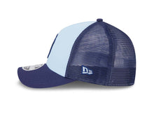 Load image into Gallery viewer, San Diego Padres New Era MLB 9FORTY 940 Adjustable A-Frame Trucker Mesh Cap Hat White/Navy Crown Navy Blue Visor Navy Blue Logo (Color Pack)