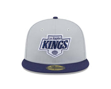 Load image into Gallery viewer, Los Angeles Kings New Era NHL 59FIFTY 5950 Fitted Cap Hat Gray Crown Navy Blue Visor Navy Blue/Gray Logo (2-Tone Color Pack)